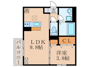 パディコート下城野の物件間取画像